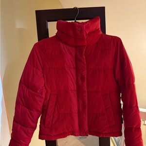 Abercrombie & Fitch Red Puffer Jacket